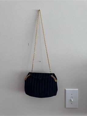 Rodo Italy Black Vintage Bag with Gold Chain